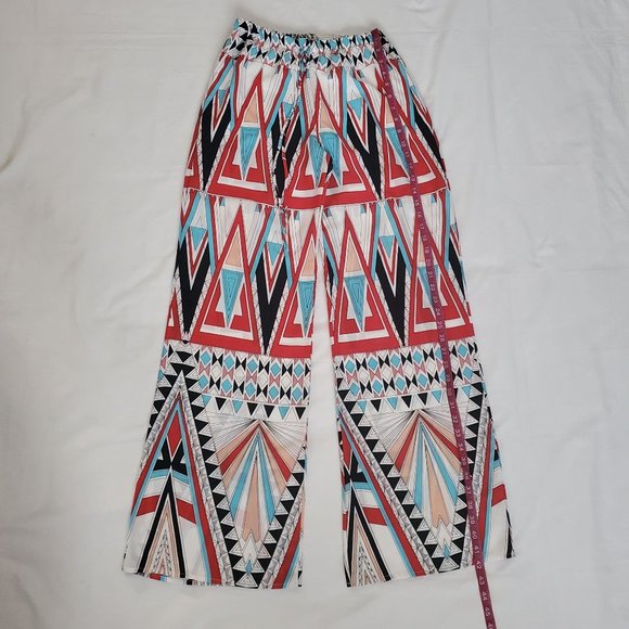BLACK BEAD Women's Multicolor Palazzo W/ Inner Shorts Wide Leg Pants Size Medium - Picture 13 of 14